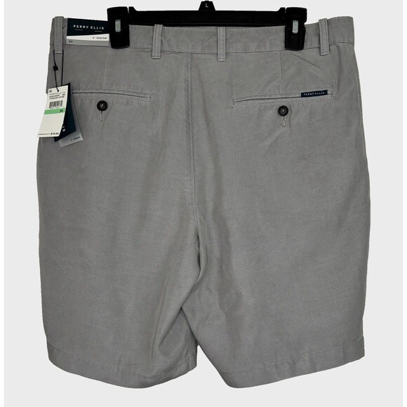 Men's Perry Ellis Gray Shorts Lyocell Performance Lightweight 9" Inseam Size 34 - Picture 2 of 7